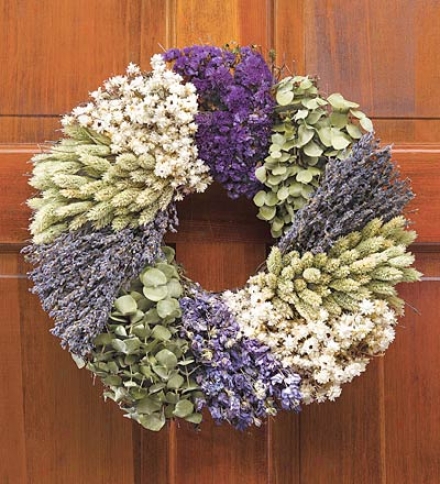 Lavender Patchwork Garland, 16" Dia.