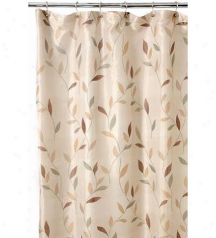 Leafy Pattern Polyester Shower Curtain