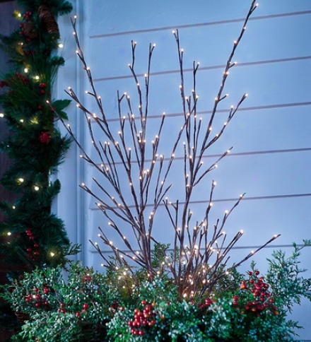 Lighted Tall Outdoor Willow Twig Decorations