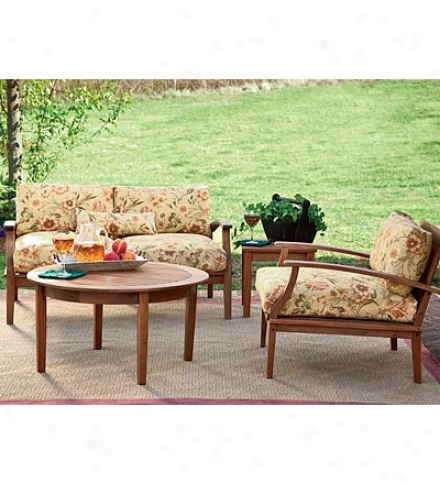 Low-maintenance, Solid Eucalyptus Outdoor Deep Seating Love Seat With Cushions