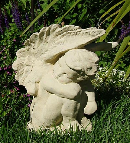 Made In Usa Cast-srone Crying Angel Garden Statue