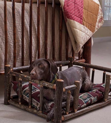 Medium Usa-made Handcrafted Hickory Dog Rail Bed