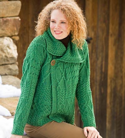 Merino Wool Corina Cardigan With Single-button Face