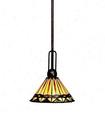 Mission Style Mini Pendant Light With Metal Framed Shade