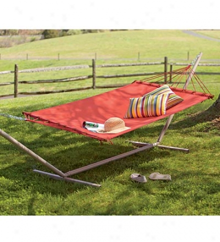 Olefin Fabric Hammock And Steel Sfand Set