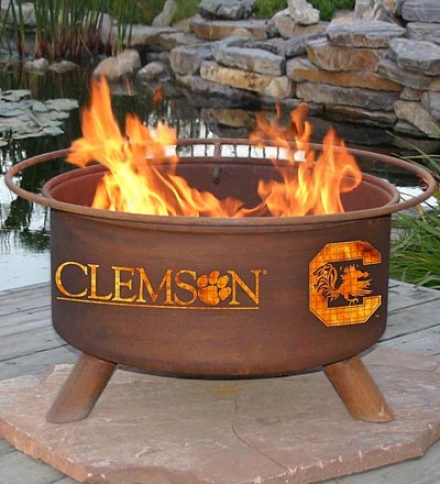 Outdoor House Divided 2-team Colleglate Fire Pit With Team Logo Cutouts