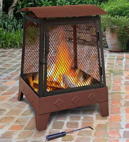 Outdoor Patio Haywood Fire Pit With Embossed Firebox