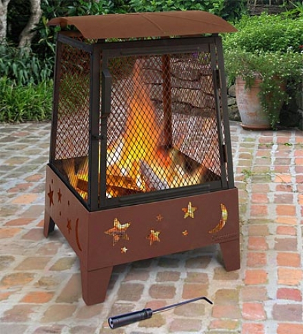 Outdoor Patio Haywood Fire Pit With Moon And Stars Cutouts