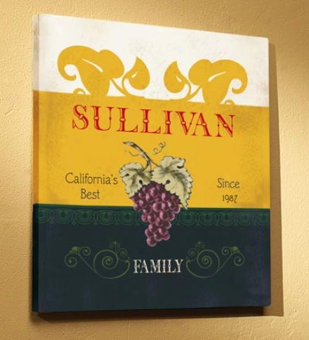 Personalized Vintage Wine Label Wall Art