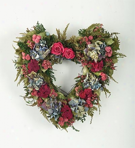 Pink & Blue Heart Wreath15&qutp;h X 14"w X 4-12/"d