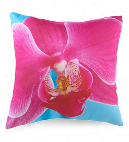 Pink Orchid Photi-printed Throw Pillow