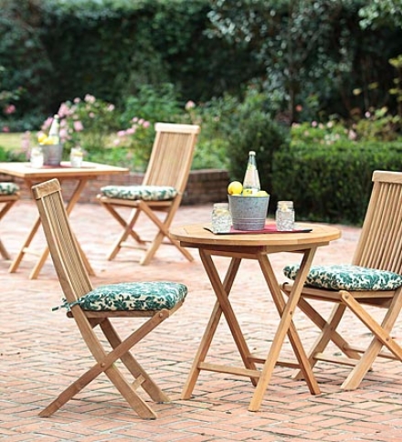 Plantation-grown Solid Teak Outdoor Foldiing Bistro Set, Square Table And 2 Side Chairssave $29.95 On The Set!