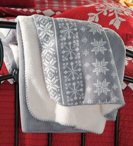 Polyester Fleece And Sherpa Snowflake Trow