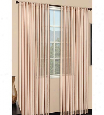 Polyester Sand And Strip Piccadilly Curtain Pairs