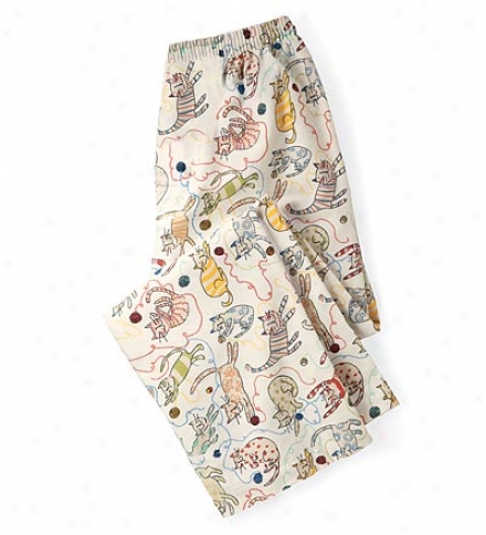 Portuguese Cotton Flannel Cat Lounge Pants