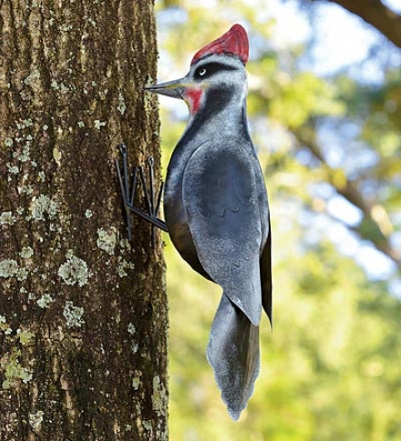 Recycled Metal Woodpecker Garden Art