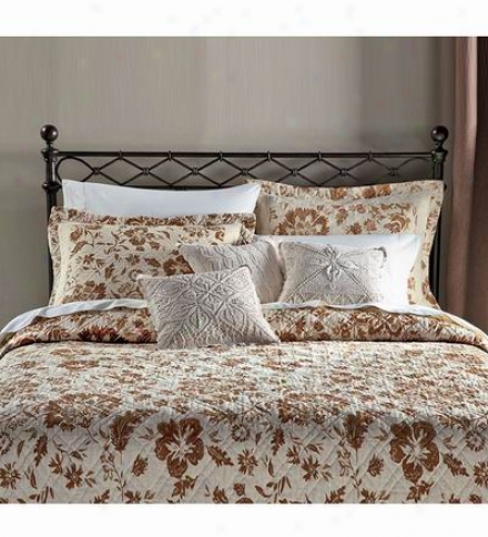 Reversible King Floral Linen Quilt In Neutral Colors