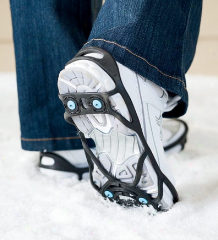 Rubber Shoe Grips With Tungsten Carbide Snow Spikes