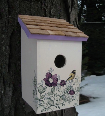 Saltbox Birdhouse With Cedar Shake Roof