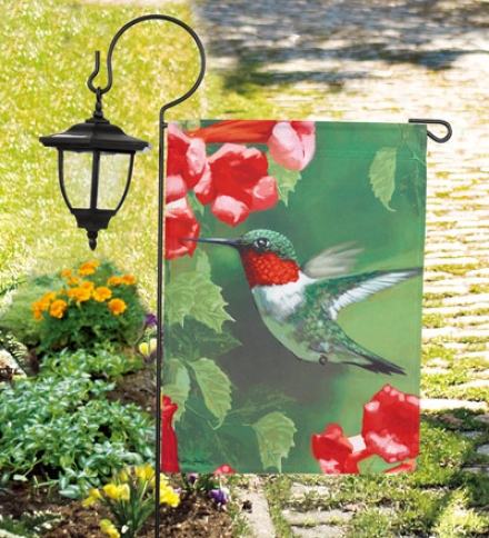 Screen Printed Fade And Weather-resistant Hummingbird Garden Flag