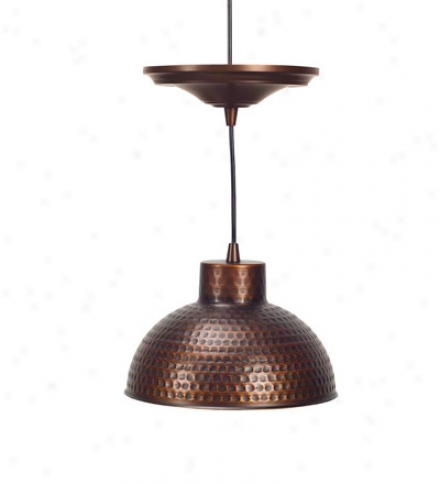 Scres-in Antique Hammerrd Copper Pendat Lighting With Adjustable Cord