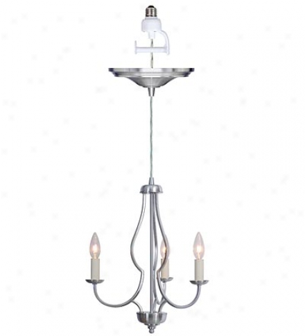 Screw-in Brushed Nickel 3-light Lzrge Chandelier