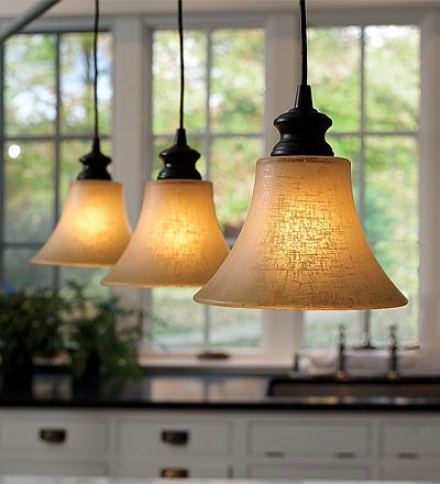 Screw-in Textured Linen Glass Shade Pendant Lighting