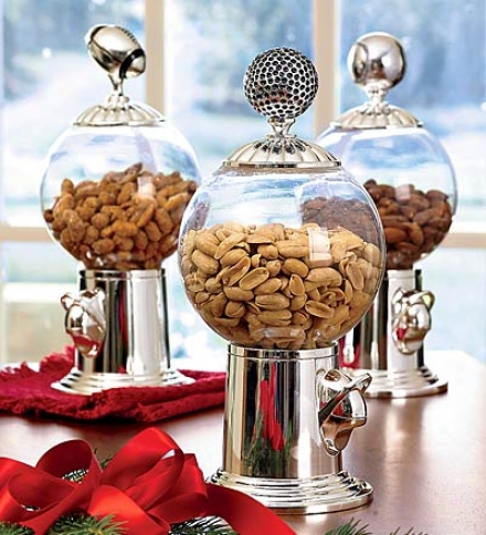 Set Of 3 Decora5ive Snack Dispenser Finials In Silverplate