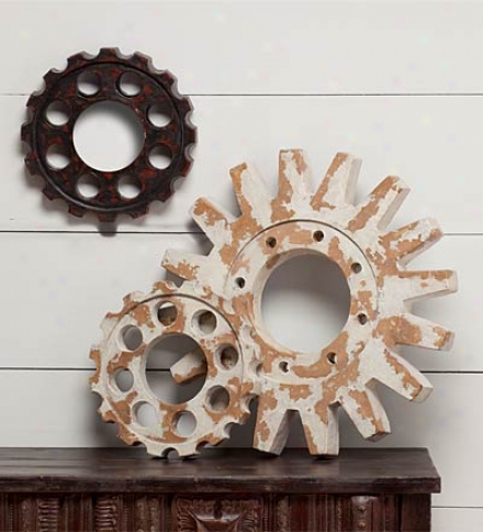 Set Of 3 Vintage Sprocket Wall D&#233;cor