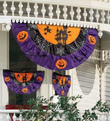 Small Appliqu??d Polyester Halloween Bunting