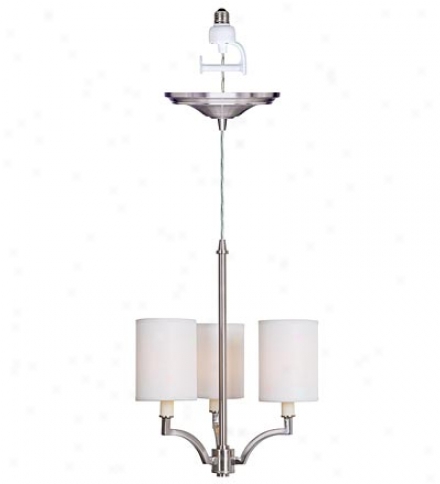 Smapl Screw-in Brushed Nickel 3-light Chandelier