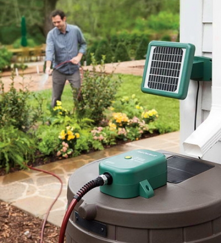 Solar Powerer Rain BarrelW ater Pump