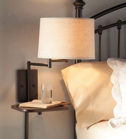 Space-saving Wall Mount Lamp With Table