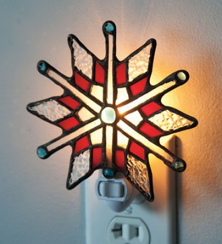 Stained Glass Holiday Snowflake Nithtlightbuy 2 Or More At $14.95 Each