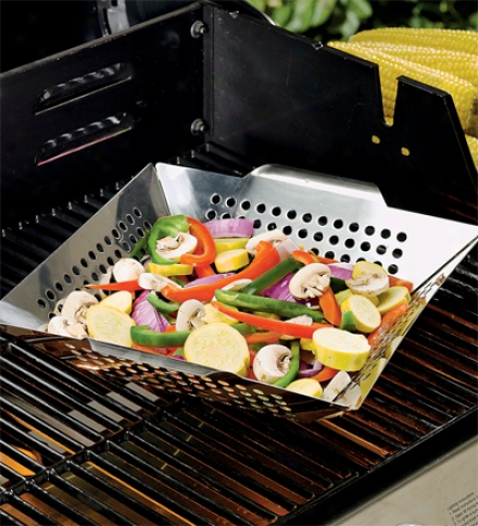 Stainless Steel Veggie Grilling Wok