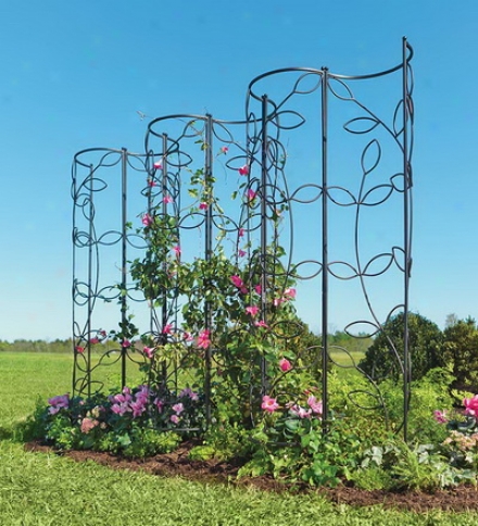 Steel Leaf Obelisk Trellis