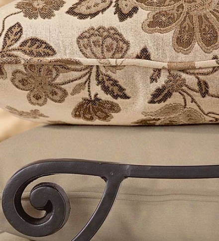 Sunbrella&#174; Fade-resistant Indoor/outdoor Armchair Cushion Beige Floral Only