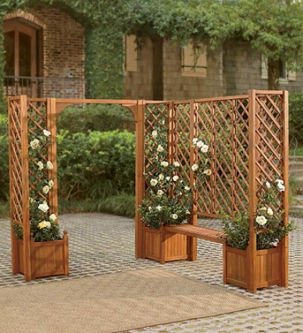 Sustainably Grown, Weather-resistant Solid Eucalyptus Slatted Square Planter