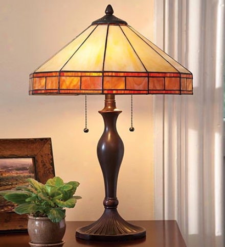 Tiffany-stule Stained Glass Mission Style Table Lamp