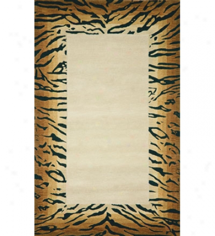 Tiger Border Rug Runner, 27"w X 8'l