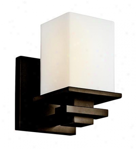 Transitional Vanity Wall Sconce With Satin-etched Opal Shade