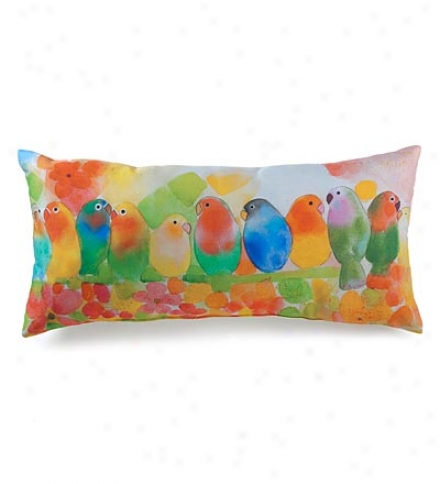 Tropical Birds Photo-printedd Throw Pillow