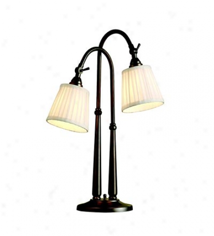 Two-light Floor Lamp With Pleater Shades