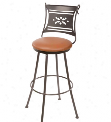 Usa-made 25-inch Bistro Barstool Through  Faux Leather Seats