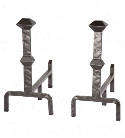 Usa-made Hand-forged Forest Hill Fireplace Andirons