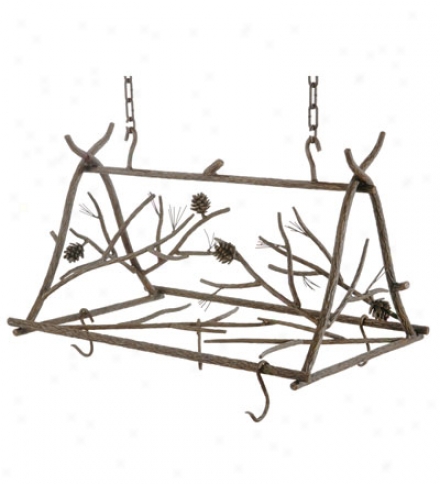 Usa-made Hand-forged Iron 6-hook Pine Pot Rack