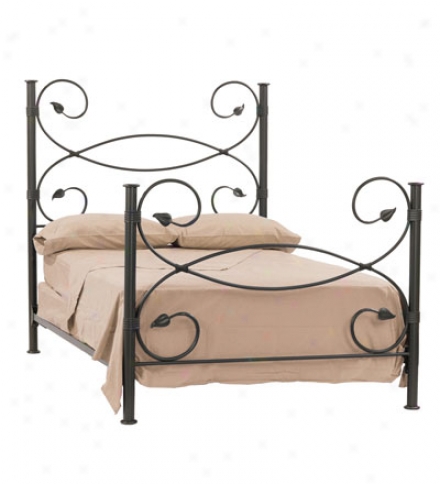 Usa-made Hand-forged Iron Leaf Full Bed Frame