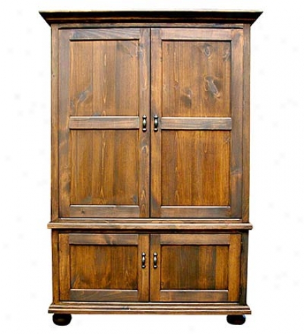 Usa-made Handcrafted Solid Pine Tv Armoire Entertainment Center With Pocket Doors