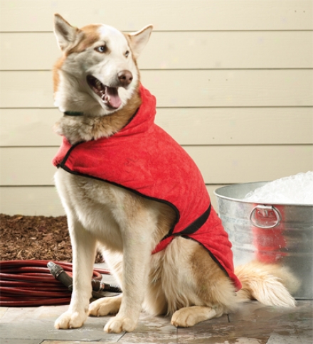 Water-absorbing Quick-fastening Bathrobe For Medium Dogs