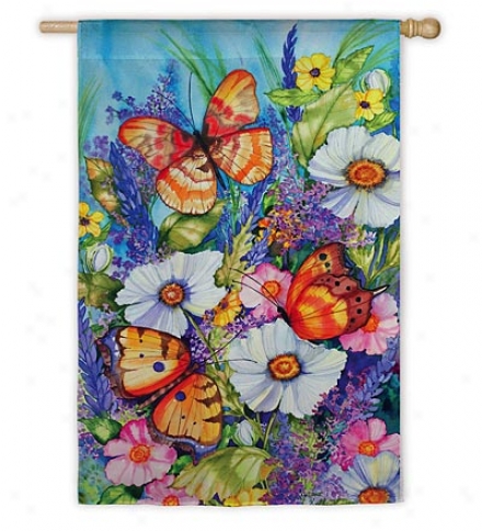 Pass to windward of And Fade-resistant Bright Butterfly Garden Flag With Silk Reflections Screen Print